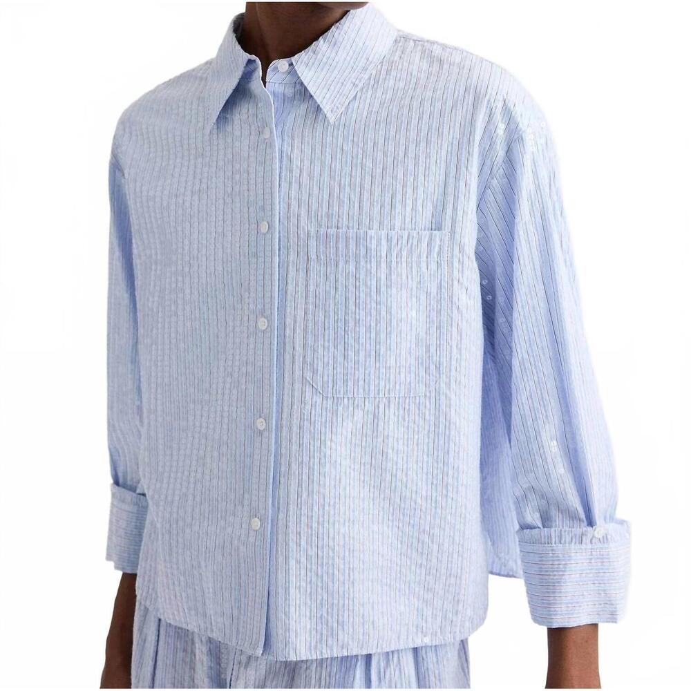 NEW TWP jd button down shirt in blue / midnight